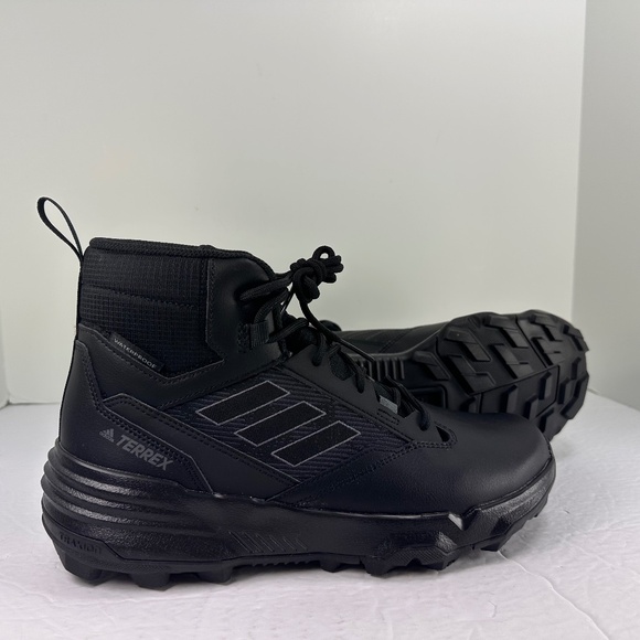 Adidas Terrex Unity Leather Mid R. RDY Rain Boot Black GZ3325 Mens Sz 10 - Picture 1 of 12